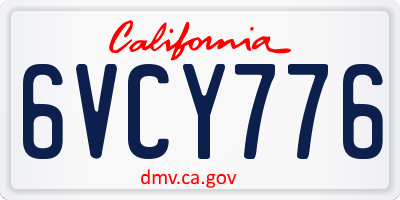 CA license plate 6VCY776