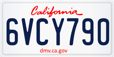 CA license plate 6VCY790
