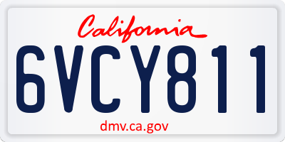CA license plate 6VCY811