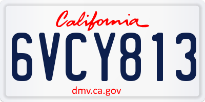 CA license plate 6VCY813