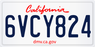 CA license plate 6VCY824