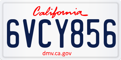 CA license plate 6VCY856