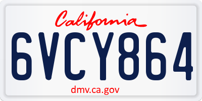CA license plate 6VCY864