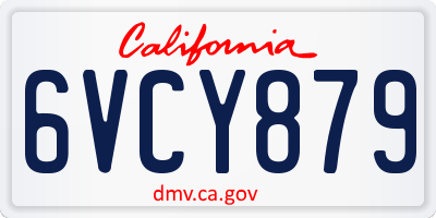 CA license plate 6VCY879