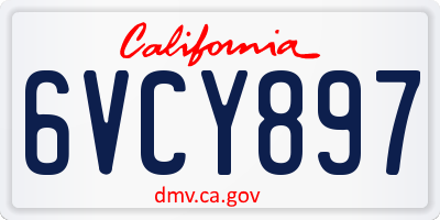 CA license plate 6VCY897