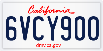 CA license plate 6VCY900