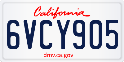 CA license plate 6VCY905