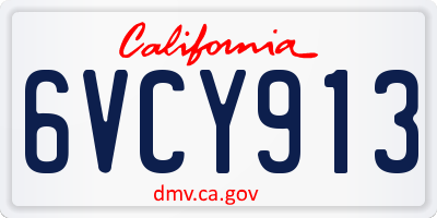 CA license plate 6VCY913