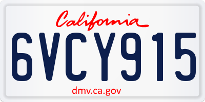 CA license plate 6VCY915