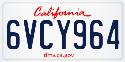 CA license plate 6VCY964