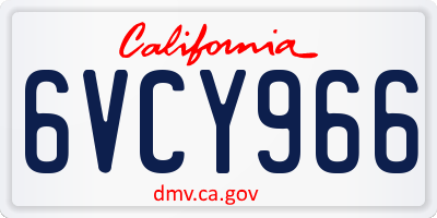 CA license plate 6VCY966