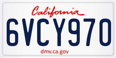 CA license plate 6VCY970