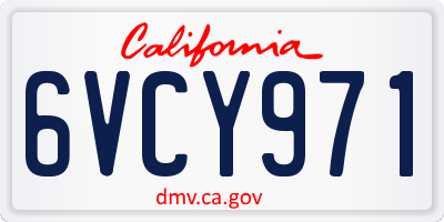 CA license plate 6VCY971