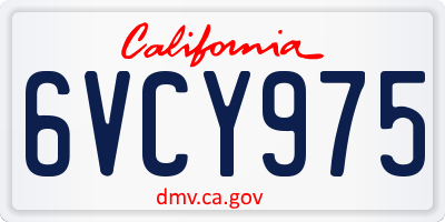 CA license plate 6VCY975