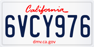 CA license plate 6VCY976