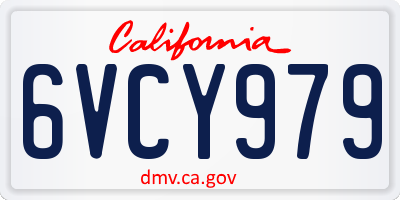 CA license plate 6VCY979