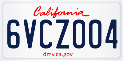 CA license plate 6VCZ004
