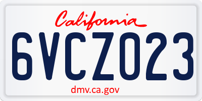 CA license plate 6VCZ023