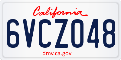 CA license plate 6VCZ048