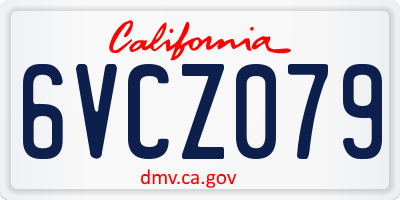 CA license plate 6VCZ079