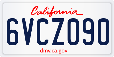 CA license plate 6VCZ090