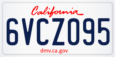 CA license plate 6VCZ095