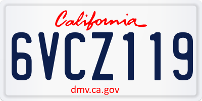 CA license plate 6VCZ119