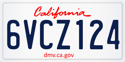 CA license plate 6VCZ124