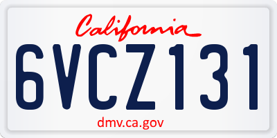 CA license plate 6VCZ131