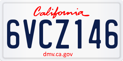CA license plate 6VCZ146