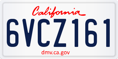 CA license plate 6VCZ161