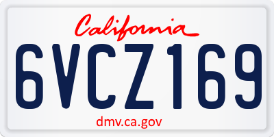 CA license plate 6VCZ169