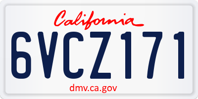 CA license plate 6VCZ171
