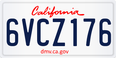 CA license plate 6VCZ176