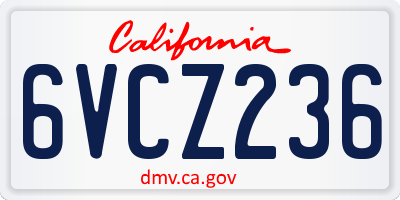 CA license plate 6VCZ236