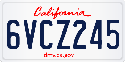 CA license plate 6VCZ245