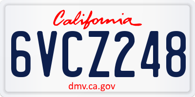 CA license plate 6VCZ248