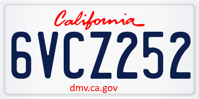 CA license plate 6VCZ252