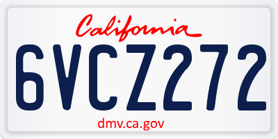 CA license plate 6VCZ272