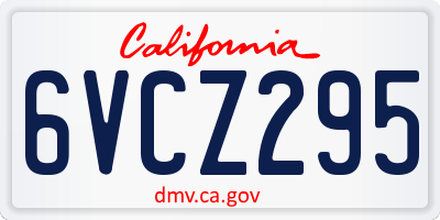 CA license plate 6VCZ295