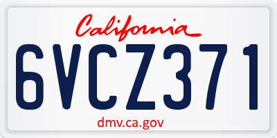 CA license plate 6VCZ371