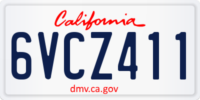CA license plate 6VCZ411