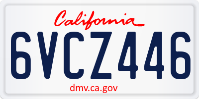 CA license plate 6VCZ446
