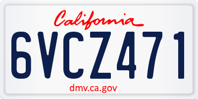 CA license plate 6VCZ471