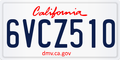 CA license plate 6VCZ510