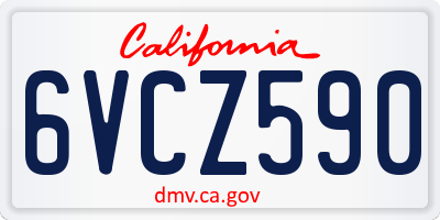 CA license plate 6VCZ590