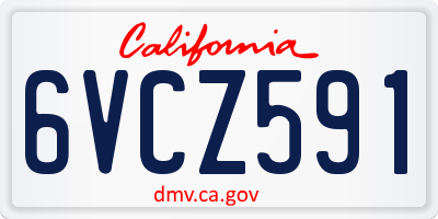CA license plate 6VCZ591