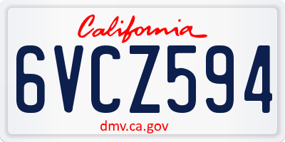 CA license plate 6VCZ594