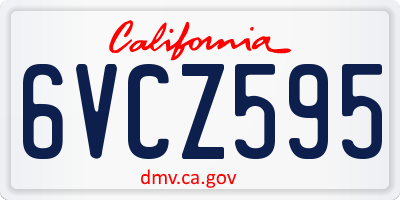 CA license plate 6VCZ595