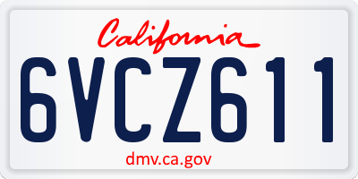 CA license plate 6VCZ611